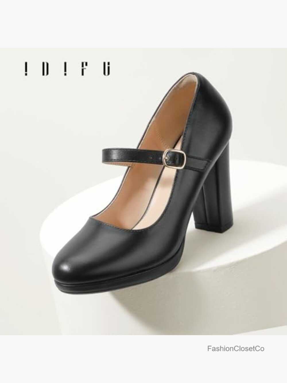 Mary Jane Platform Chunky Block Heels Pumps Comfortable Dress Shoes Wedding Work - Picture 5 of 6